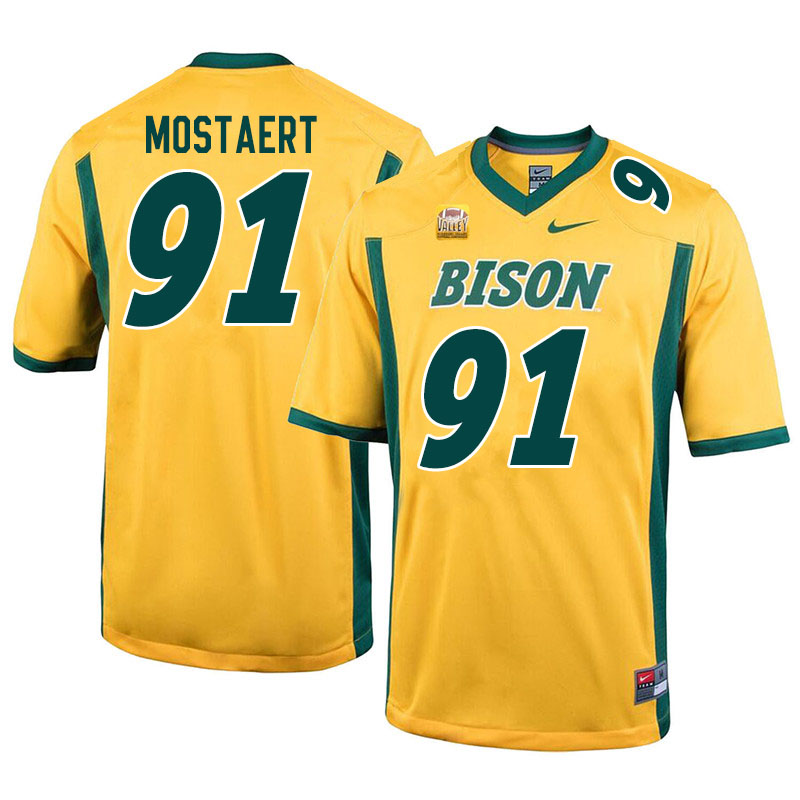 Men #91 Will Mostaert North Dakota State Bison College Football Jerseys Sale-Yellow